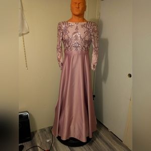 Betsy and Adam long sleeve ball gown